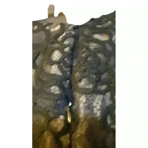 SUZI CHIN for‎ MAGGY BOUTIQUE Black CAP Sleeve LACE Cocktail DRESS LBD Size 12P - Picture 7 of 11